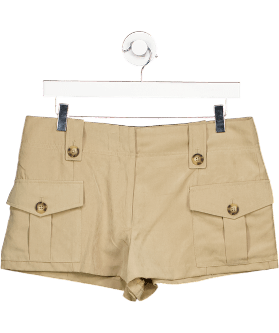 ASOS Beige Faux Suede Tailored Utility Shorts UK 10 - Reliked
