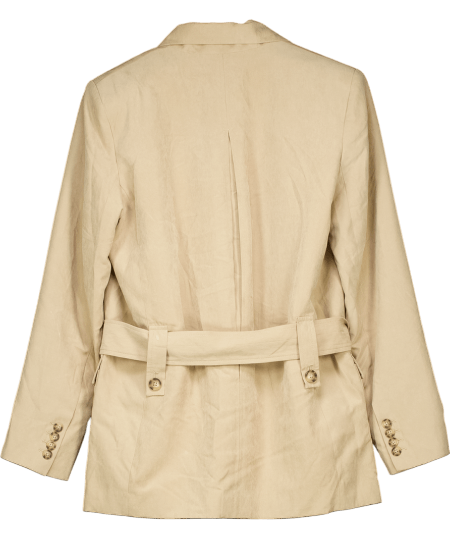 ASOS Beige Faux Suede Utility Blazer UK S - Reliked