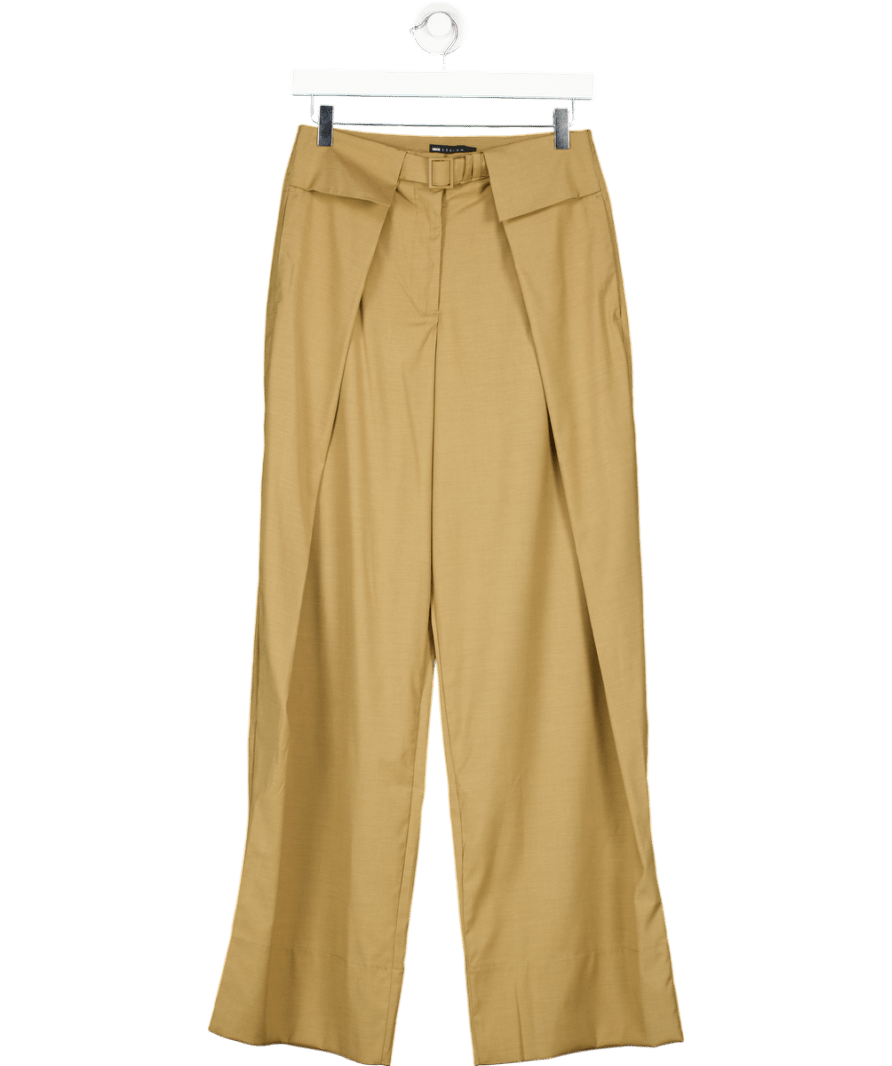 ASOS Beige Tailored Wide Leg Trousers UK 8 - Reliked