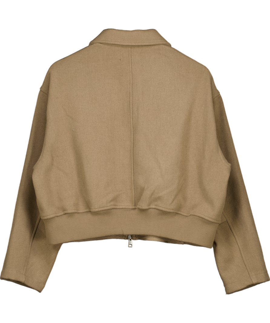 ASOS Beige Utility Cropped Wool Blend Jacket UK S - Reliked