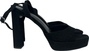 ASOS Black Naples Platform Barely There Block Heeled Sandals UK 8 EU 41