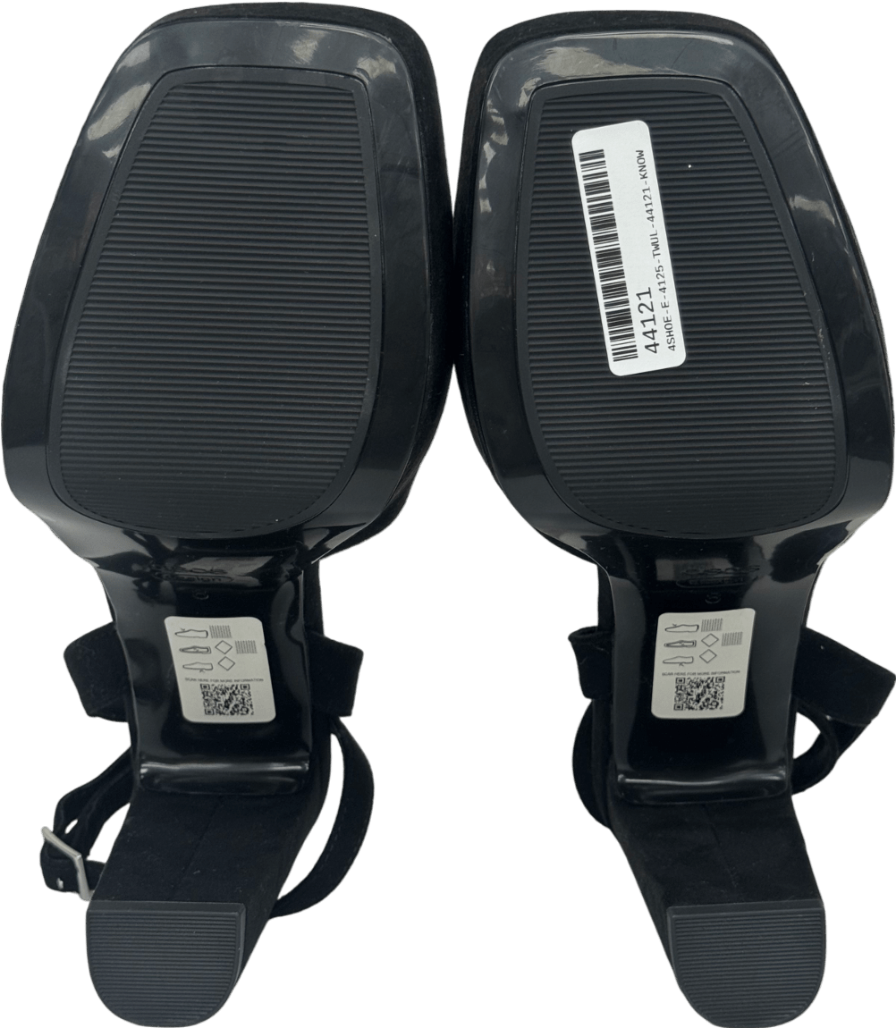 ASOS Black Naples Platform Barely There Block Heeled Sandals UK 8 EU 41 👠 - Reliked