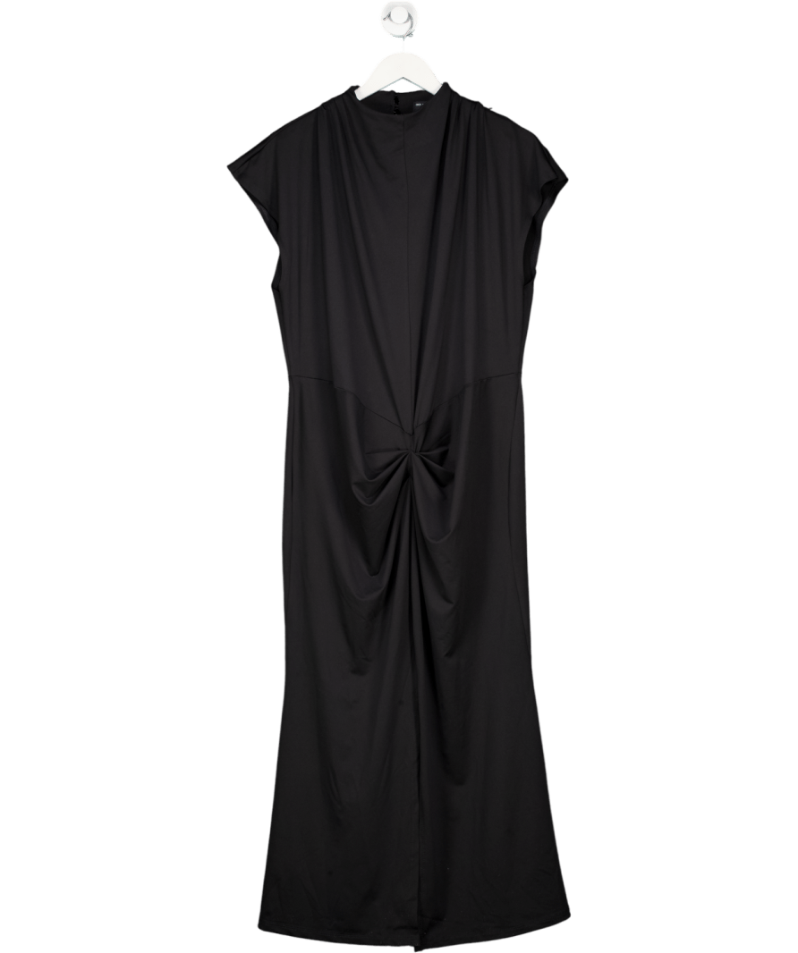 ASOS Black Premium Drape Front Midi Dress UK 18 - Reliked