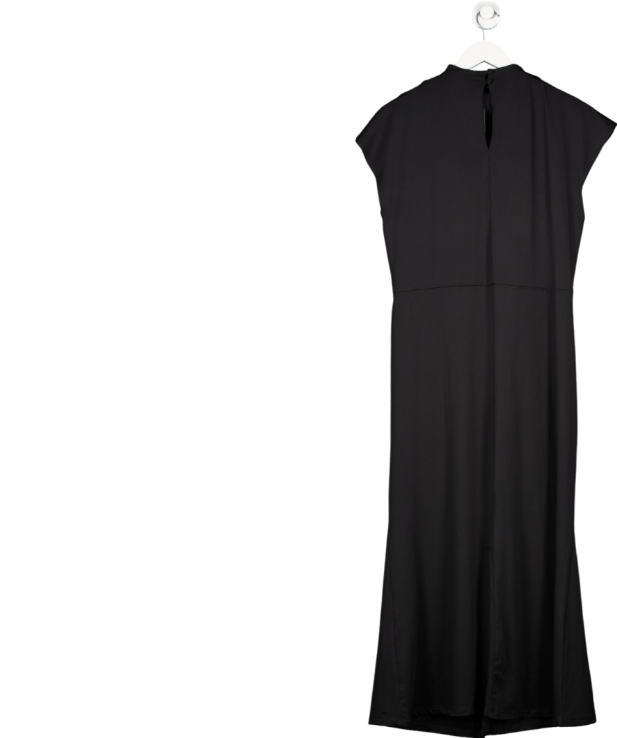ASOS Black Premium Drape Front Midi Dress UK 18 - Reliked