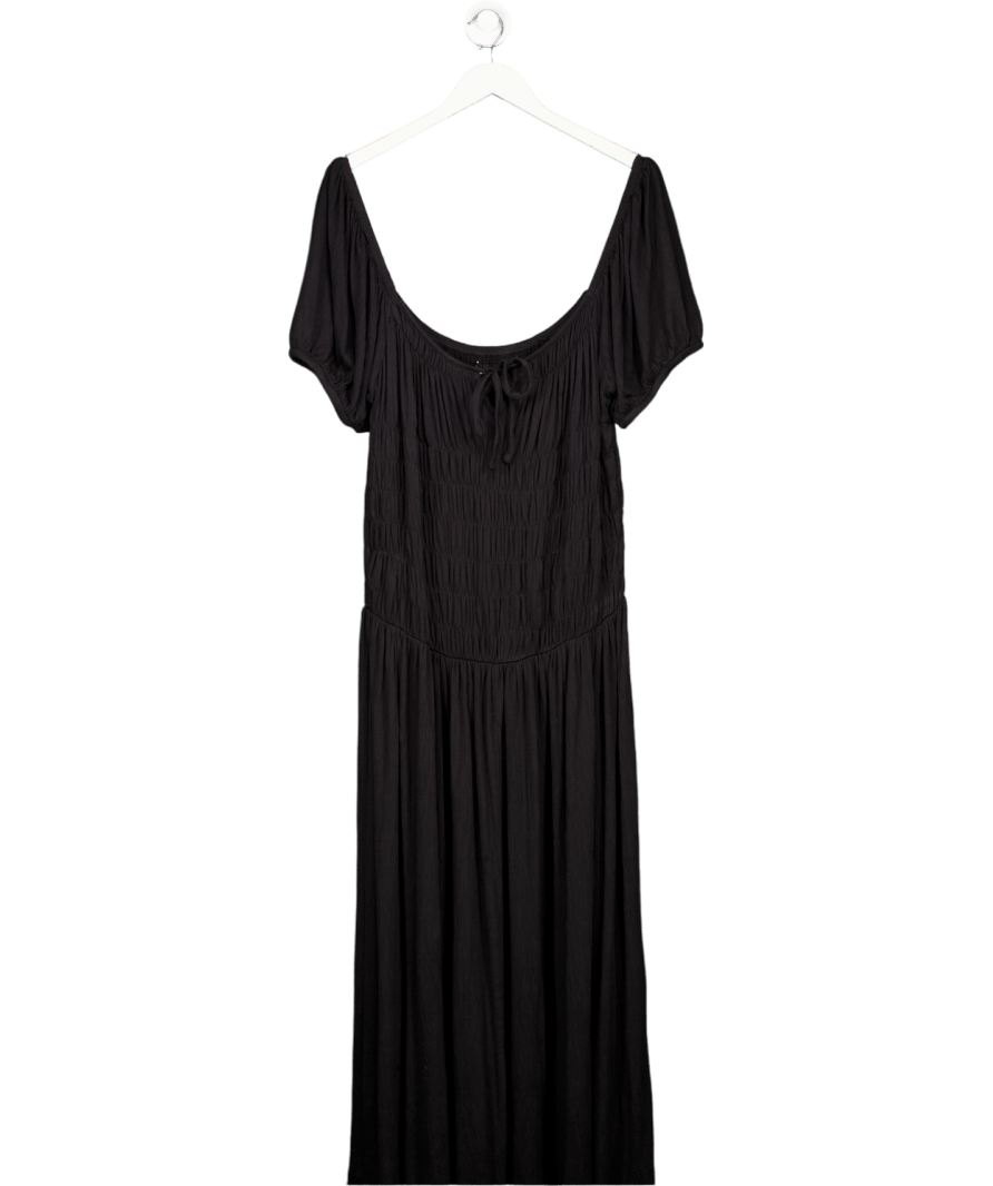 ASOS Black Ruched Top Jersey Maxi Dress UK 18 - Reliked