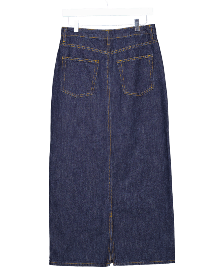 ASOS Blue Classic Denim Midi Skirt UK S - Reliked