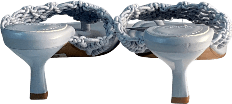 ASOS Blue Hawaii Weave Toe Thong Kitten Heeled Sandals UK 4 EU 37 👠 - Reliked