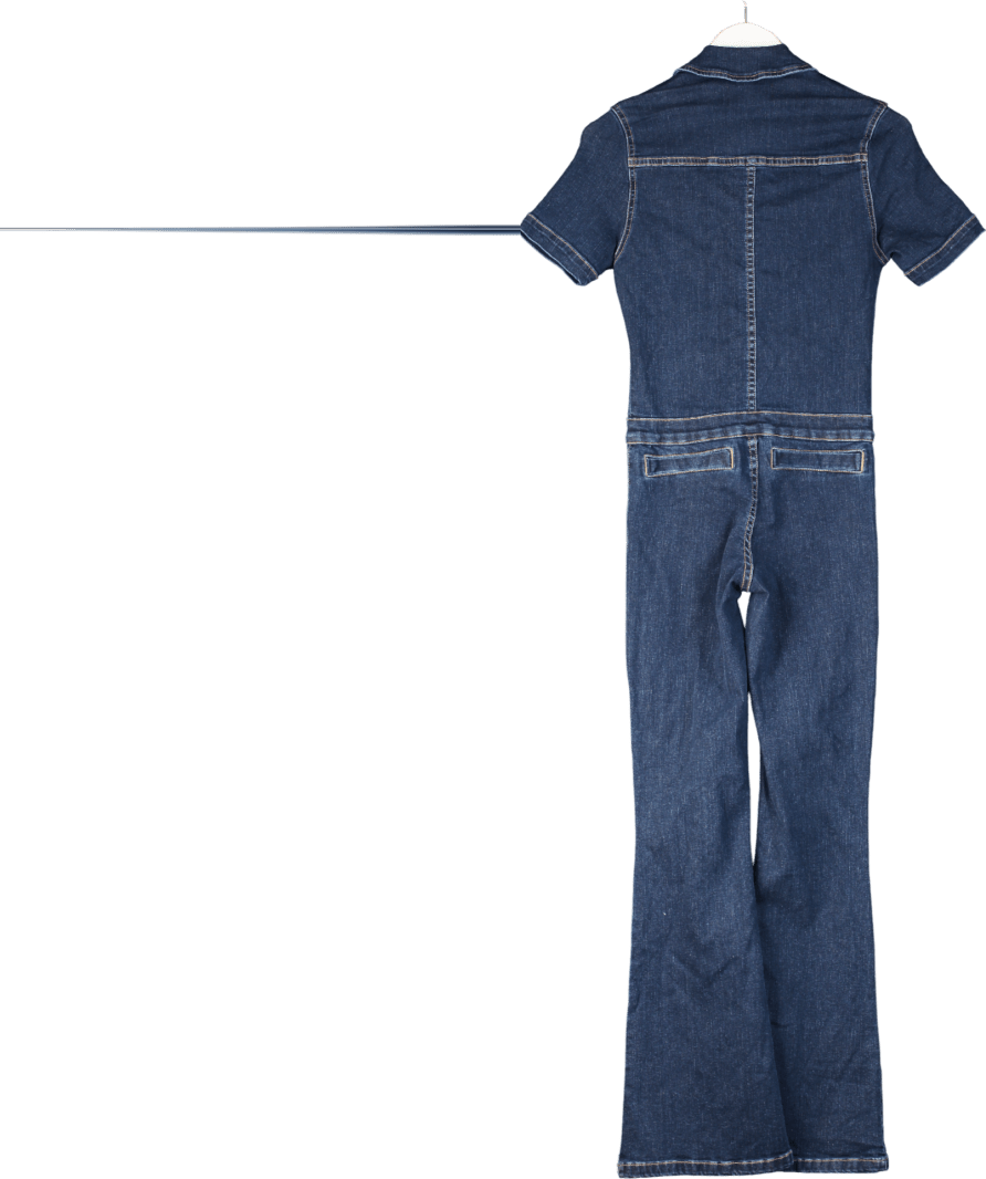 ASOS Blue Stretch 70s Jumpsuit UK 8 - Reliked