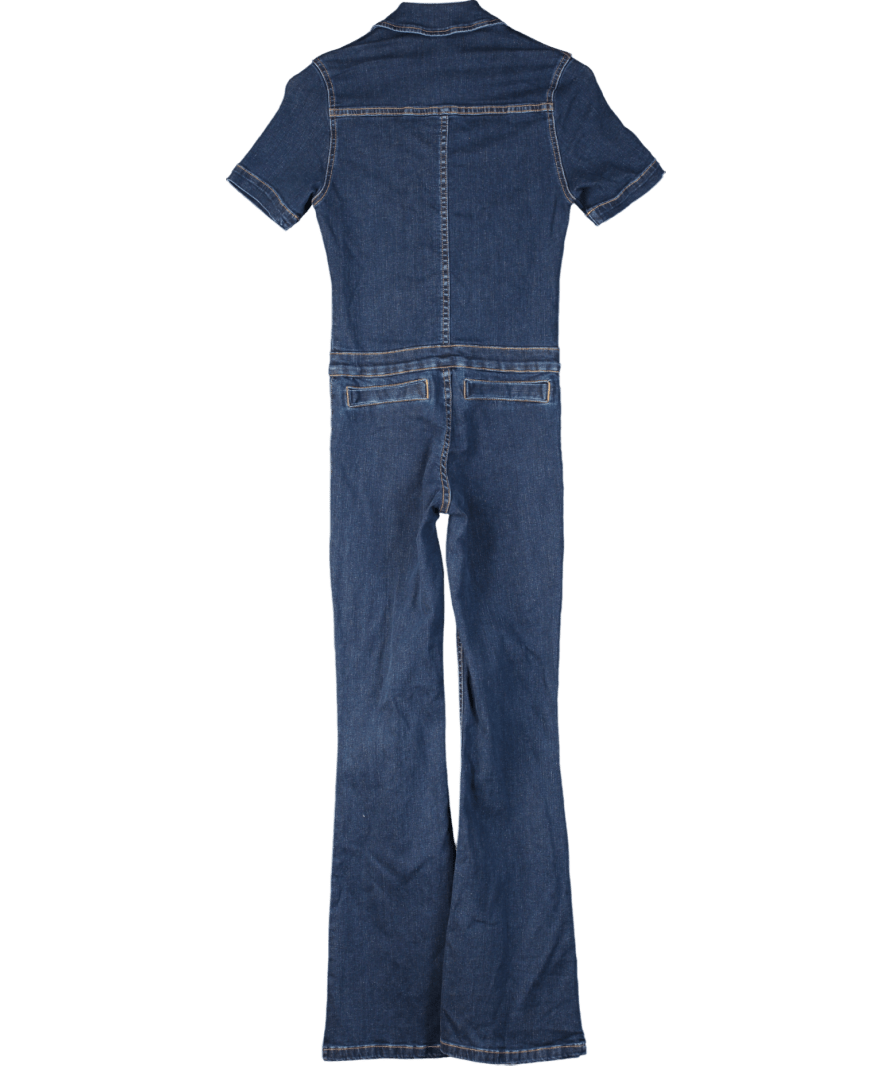 ASOS Blue Stretch 70s Jumpsuit UK 8 - Reliked