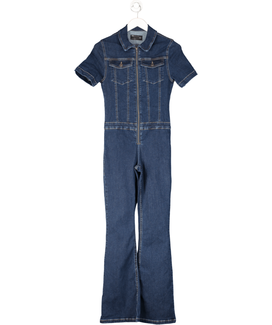 ASOS Blue Stretch 70s Jumpsuit UK 8 - Reliked