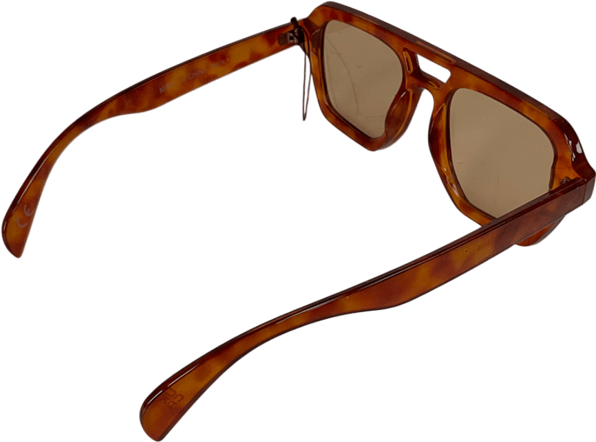 ASOS Brown Angular Aviator Sunglasses In Tort One Size - Reliked