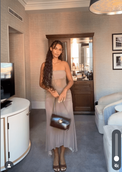 ASOS Brown Mesh Corsetted Bandeau Maxi Dress In Chocolate UK 8 - Reliked