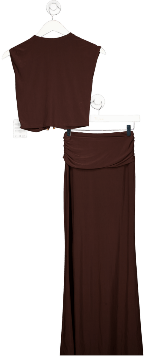 ASOS Brown Two Piece Skirt Set UK S - Reliked