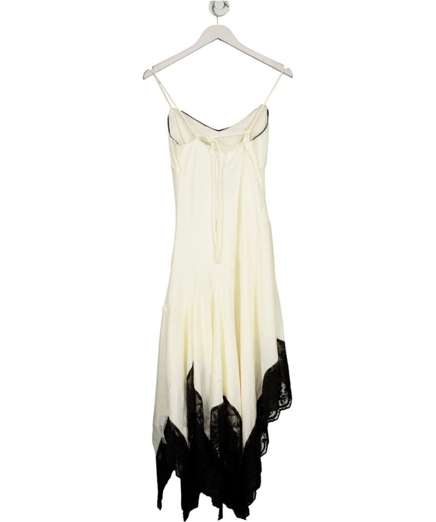 ASOS Cami Cream Slip Dress With Black Contrast Lace And Hanky Hem UK 10 - Reliked