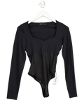 ASOS Corset Style Sweetheart Neck Mesh Bodysuit In Black UK 10 - Reliked