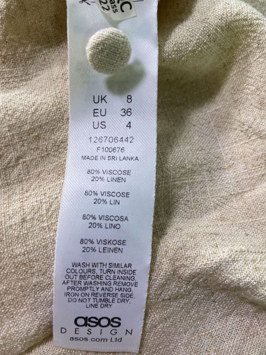 ASOS Cream Back Cut - out Midi Dress UK 8 - Reliked