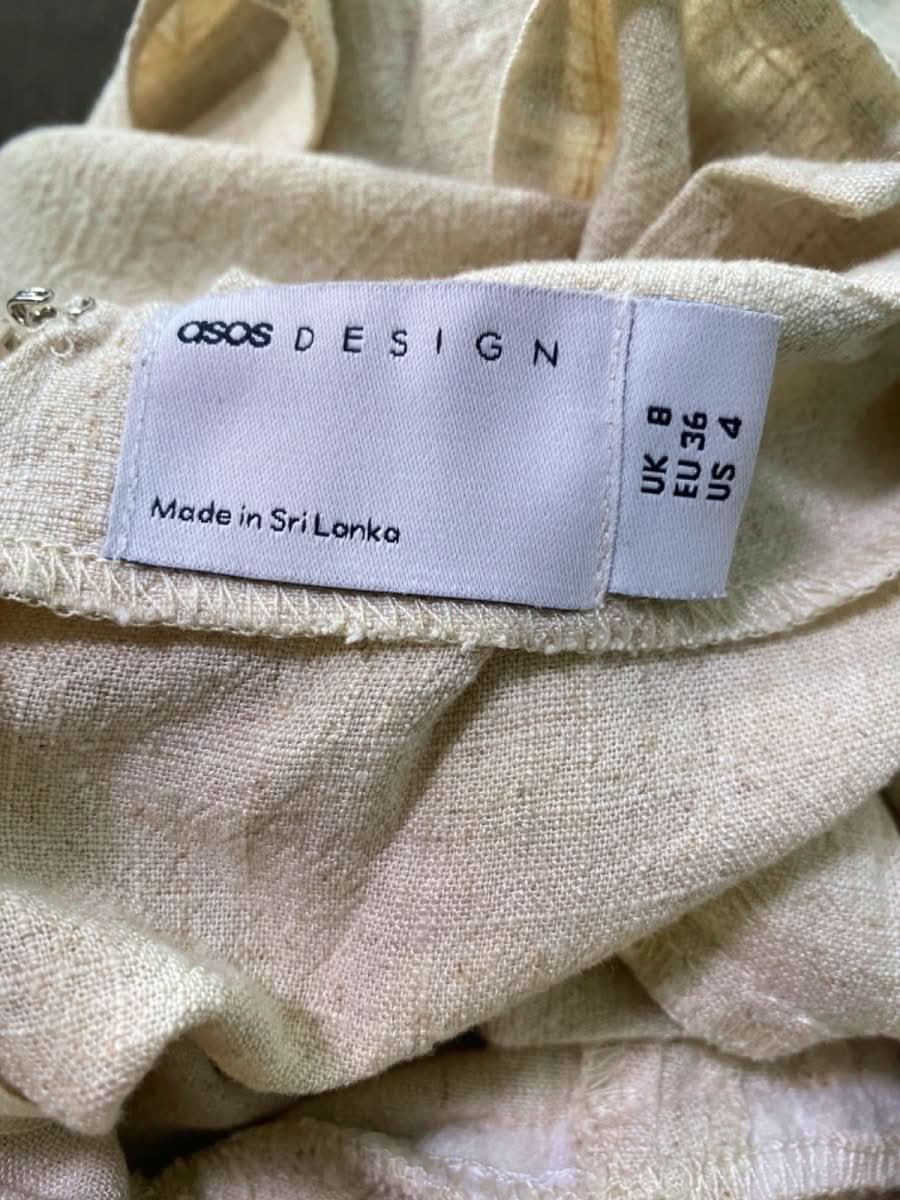 ASOS Cream Back Cut - out Midi Dress UK 8 - Reliked