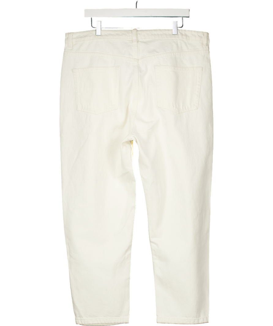 ASOS Cream Barrel Jean With Gold Dome Stud Details In Ecru - L32 W36 - Reliked