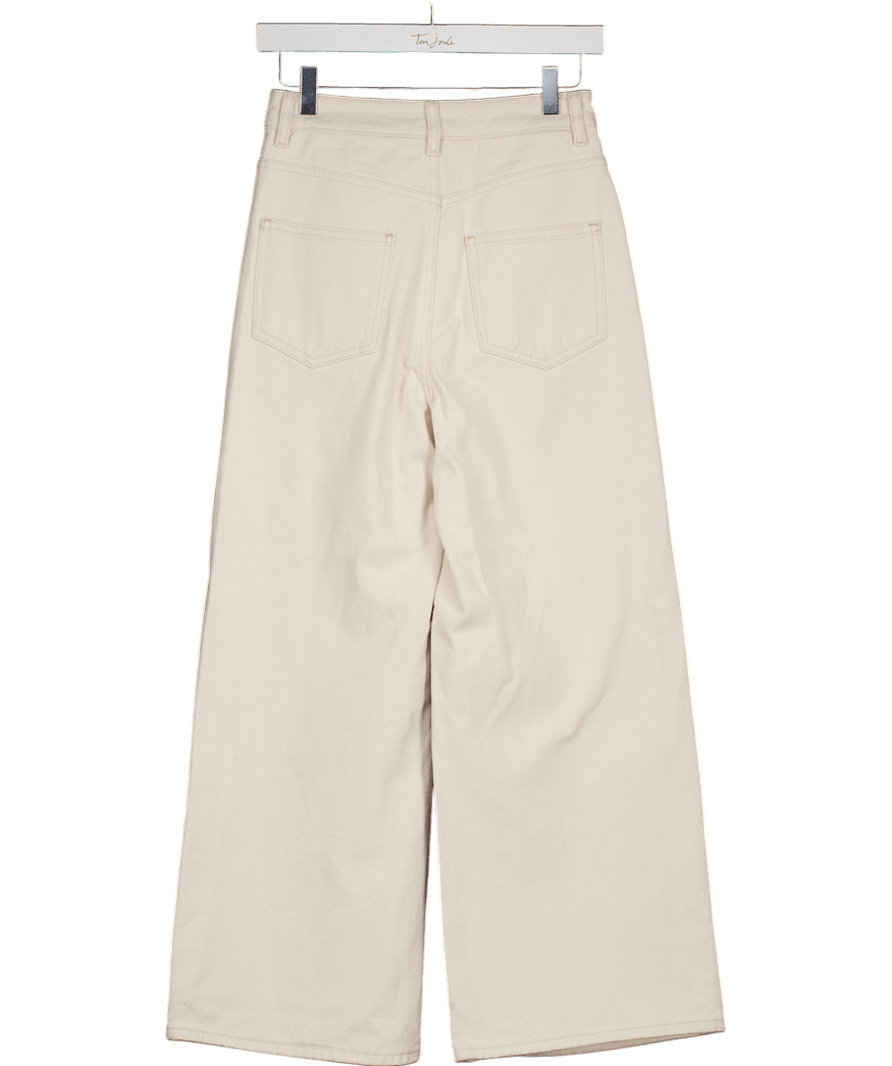 ASOS Cream Denim Ecru Wide Leg Jeans L32 W25 - Reliked