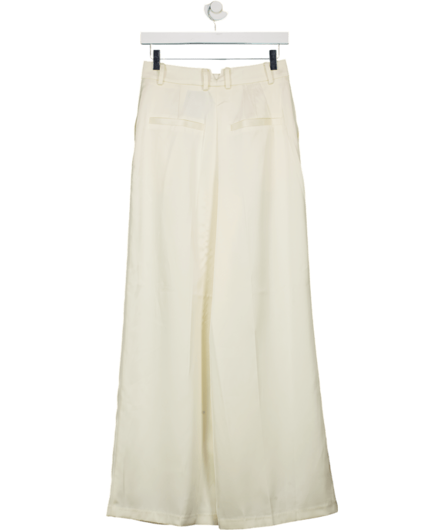 ASOS Cream Tailored Pleated Satin Trousers UK 8 - Reliked