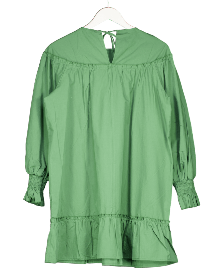 ASOS Crew Neck Poplin Mini Dress In Green UK 10 - Reliked