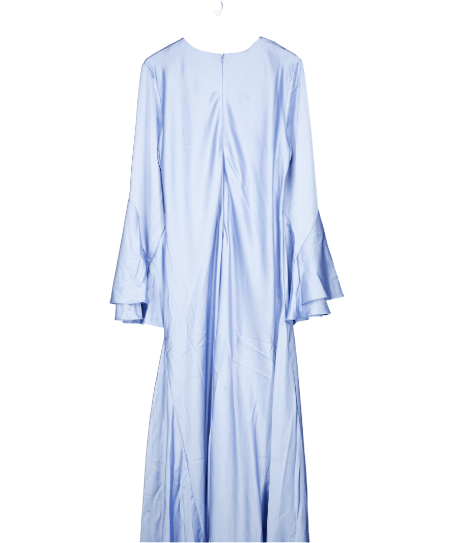 ASOS Curve Blue Premium Satin Long Sleeve Maxi Dress UK 18 - Reliked
