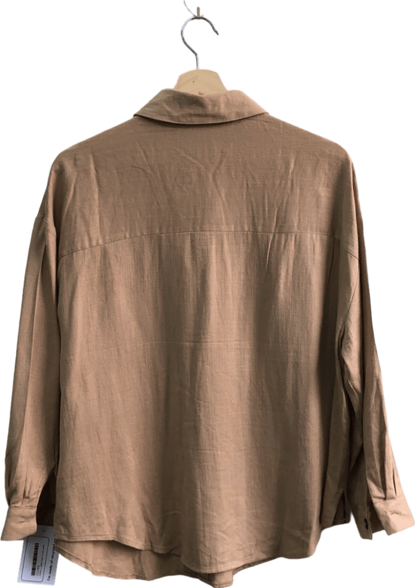 ASOS Design Beige Long Sleeve Shirt UK 10 - Reliked