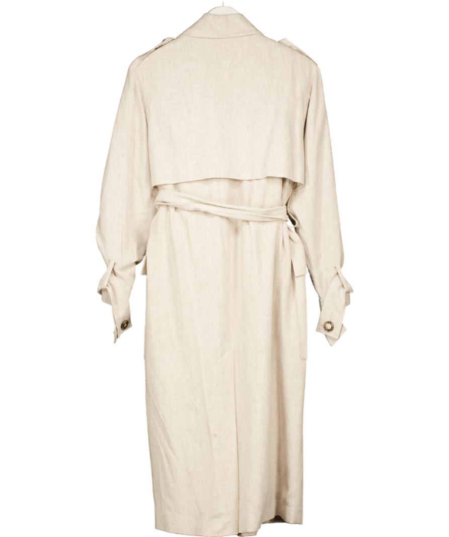 ASOS Design Beige Marl Trench Coat UK 4 - Reliked