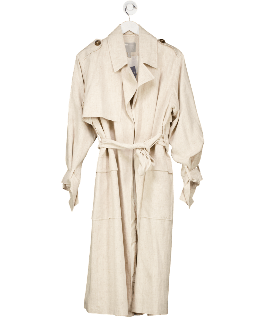 ASOS Design Beige Marl Trench Coat UK 4 - Reliked