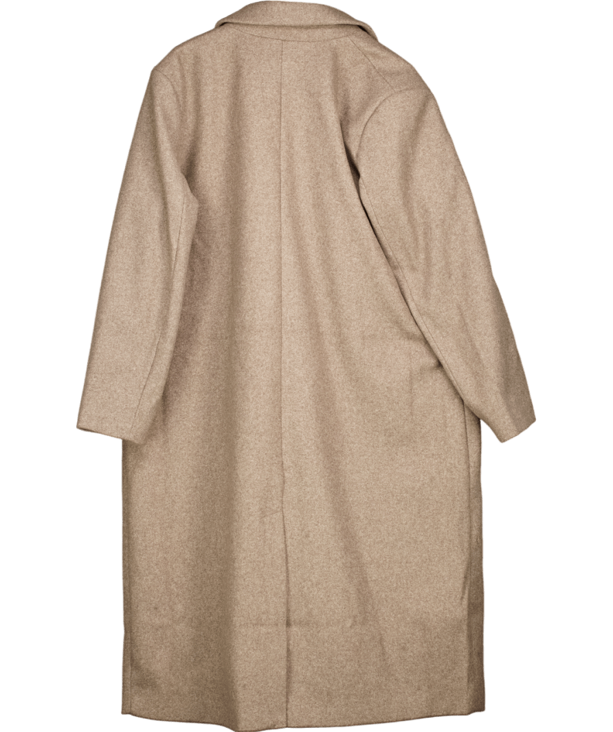 ASOS Design Brown Oversize Double Breasted Coat UK L - Reliked