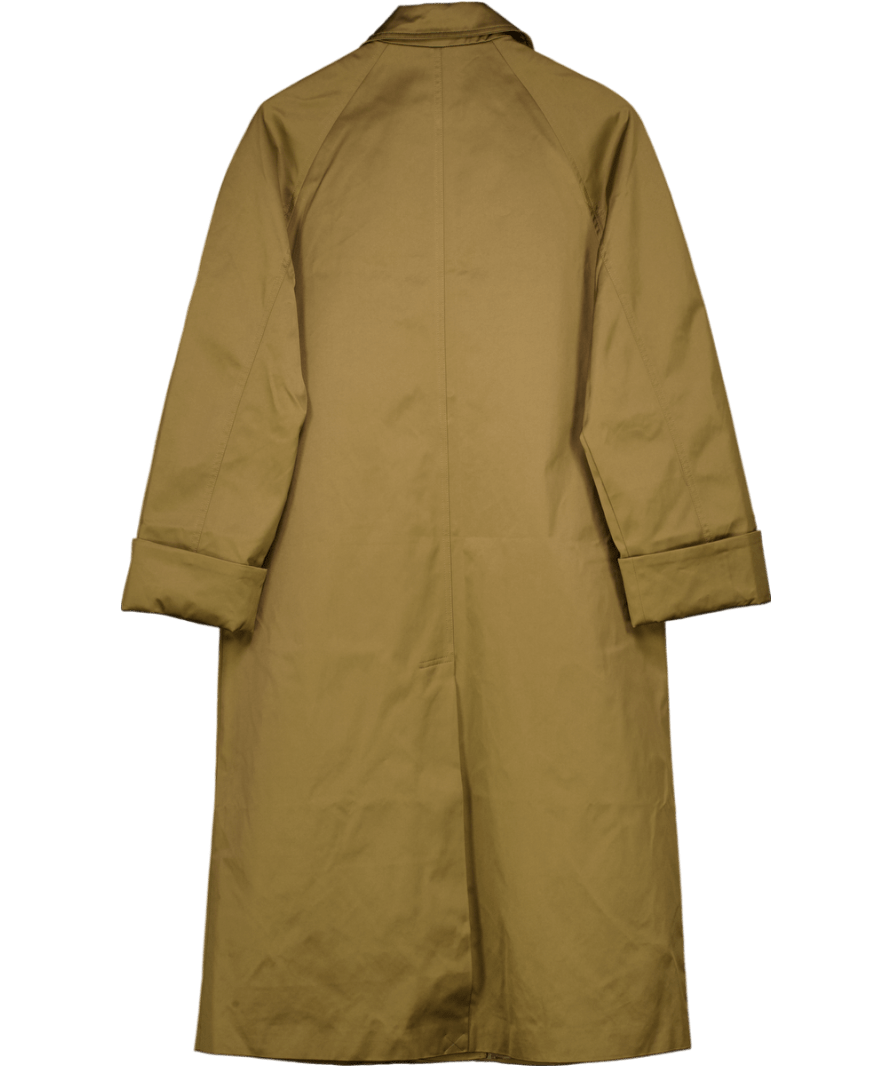 ASOS Design Longline Trench In Khaki Green UK S - Reliked