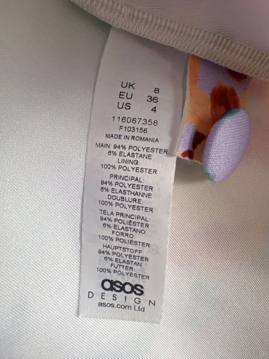 ASOS DESIGN Multi - coloured Floral Blazer UK 8 - Reliked