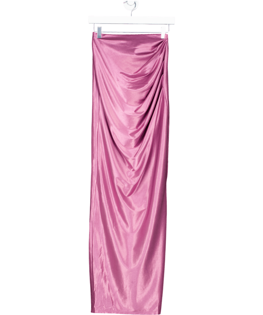 ASOS Design Purple Slinky Ruched Bandeau Dress UK 8 - Reliked