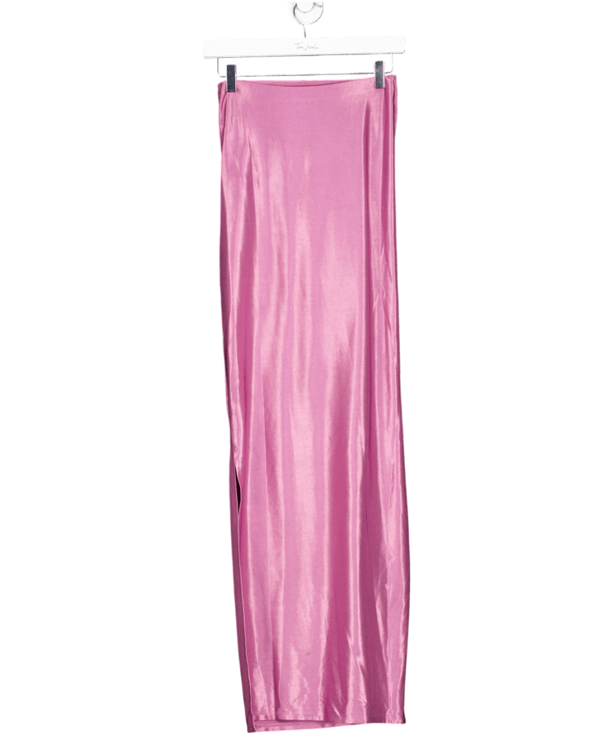 ASOS Design Purple Slinky Ruched Bandeau Dress UK 8 - Reliked