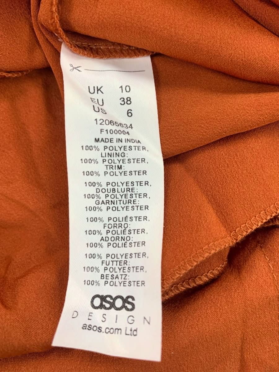 ASOS Design Rust Ruffle Trim Maxi Dress UK 10 - Reliked