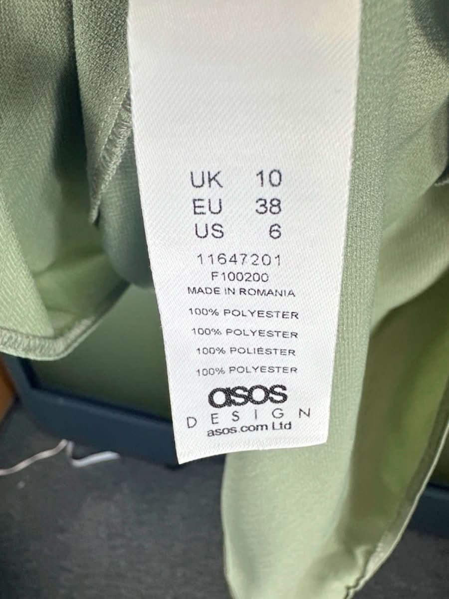 ASOS Design Sage Green Maxi Dress UK 10 - Reliked