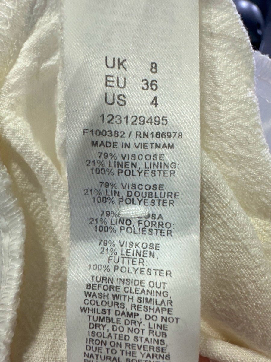 ASOS Design White Wide Leg Trousers UK 8 - Reliked