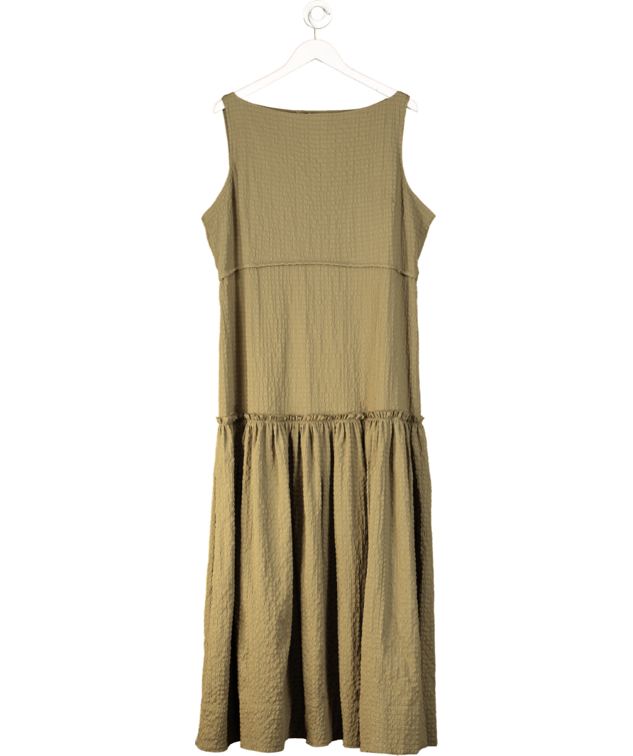 ASOS Green Crinkle Maxi Dress UK 18 - Reliked