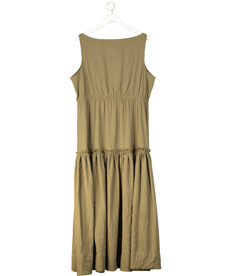 ASOS Green Crinkle Maxi Dress UK 18 - Reliked