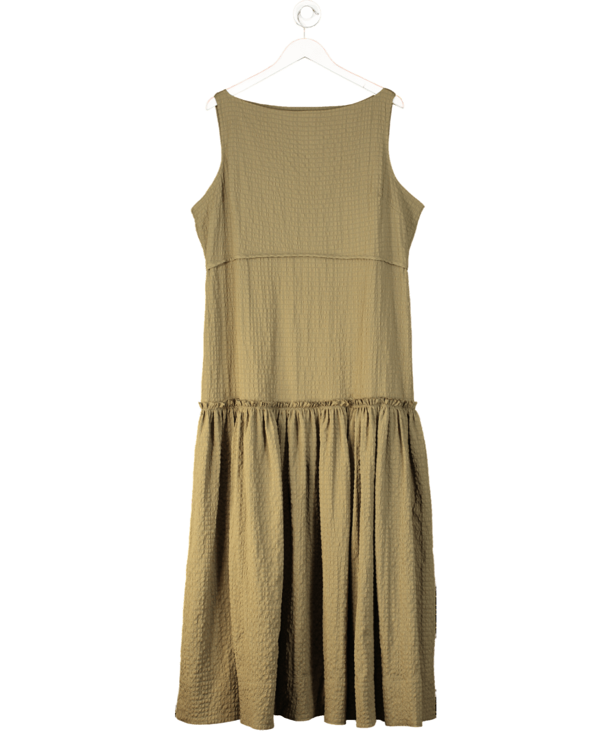 ASOS Green Crinkle Maxi Dress UK 18 - Reliked