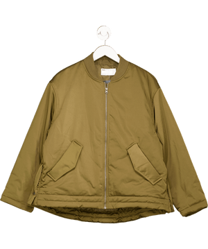 ASOS Green Design Oversized Bomber Jacket In Khaki UK S