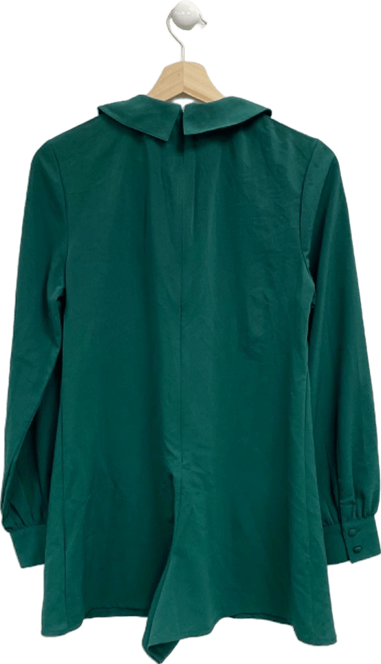 ASOS Green Long Sleeve Dress with Peter Pan Collar UK 10 - Reliked