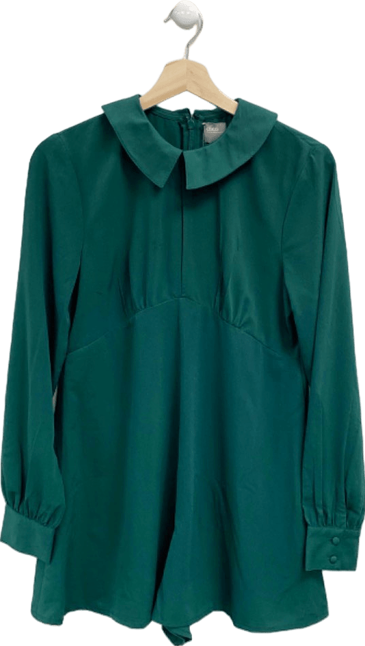 ASOS Green Long Sleeve Dress with Peter Pan Collar UK 10 - Reliked