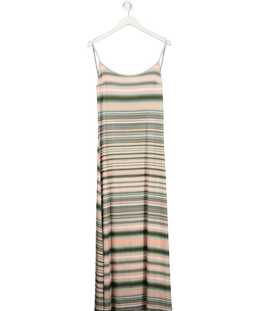 ASOS Green Stripe Scoop Back Maxi Dress UK 18 - Reliked