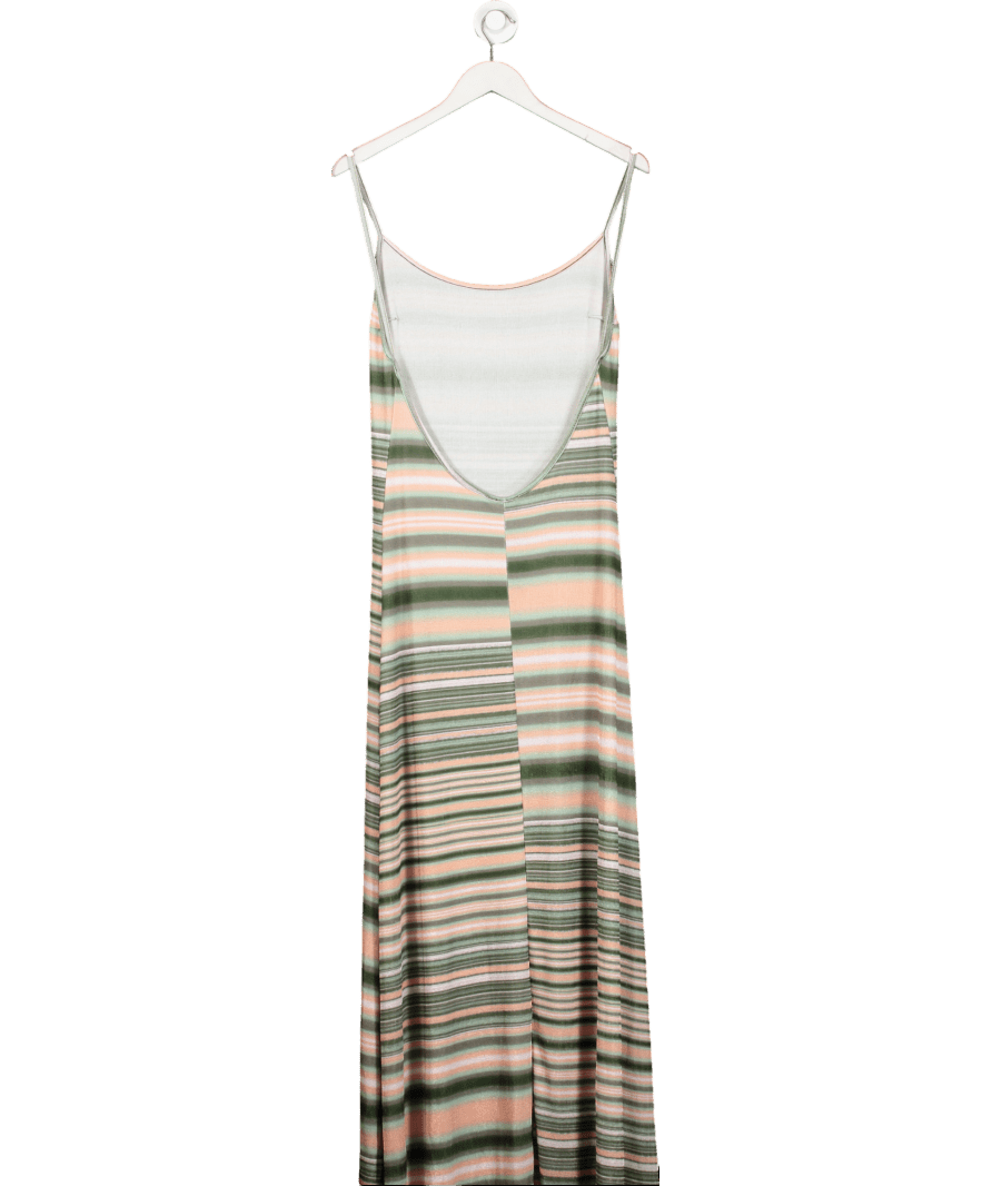 ASOS Green Stripe Scoop Back Maxi Dress UK 18 - Reliked