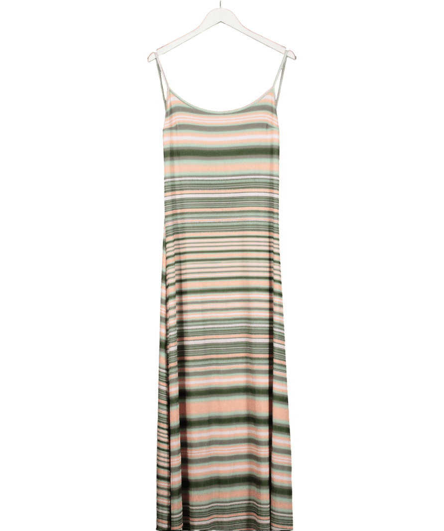 ASOS Green Stripe Scoop Back Maxi Dress UK 18 - Reliked