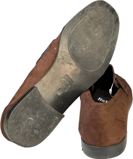 ASOS Mayfair Premium Ruched Loafers In Brown Suede UK 5 EU 38 👠 - Reliked