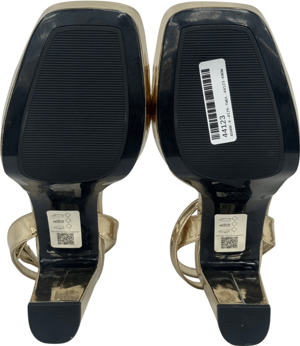 ASOS Metallic Naples Platform Barely There Block Heels UK 6 EU 39 👠 - Reliked