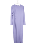 ASOS Modal Twist Knot Detail Long Sleeve Maxi Dress In Blue Violet UK 18 - Reliked