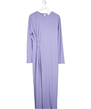 ASOS Modal Twist Knot Detail  Long Sleeve Maxi Dress In Blue Violet UK 18